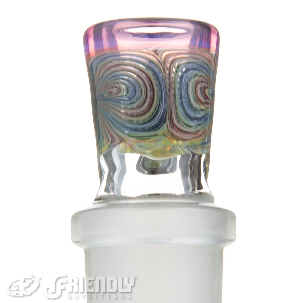 Jareds Glass 18mm 4 Hole Rainbow Hypnotech Slide #62