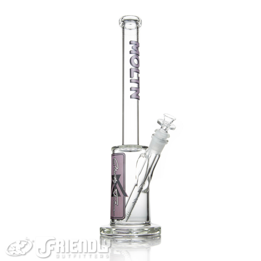 Moltn Glass 65 Removable Downstem Short Body Tube w/ Purple & Black Label