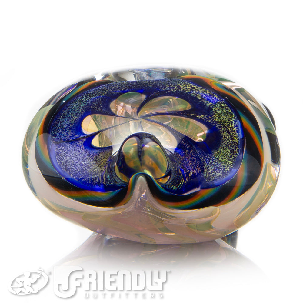 Talent Glass Tear Drop Dichro Flower Sherlock w/ Rainbow Accents