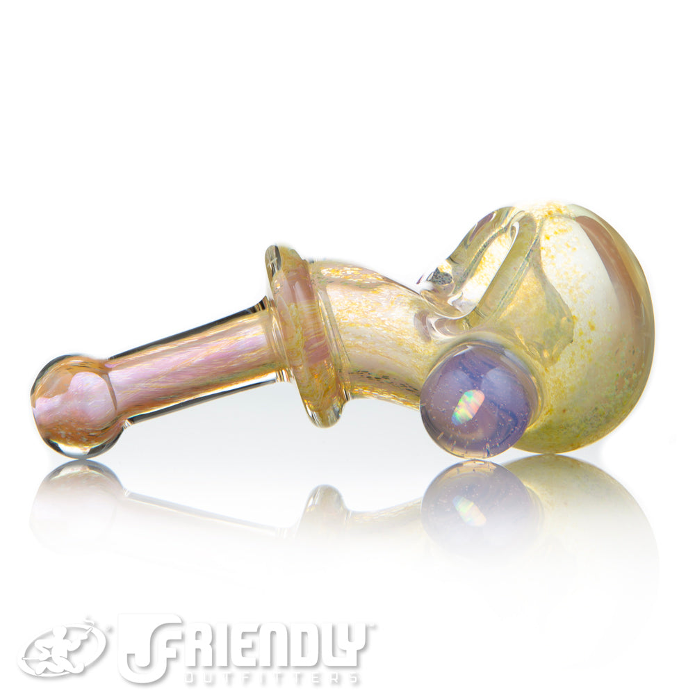 Amar Glass Fumed Spoon w/ Purple Accent & Encased Opal B