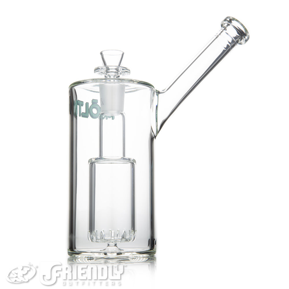 Moltn Glass 80 Tall Can Bubbler w/ Green Label