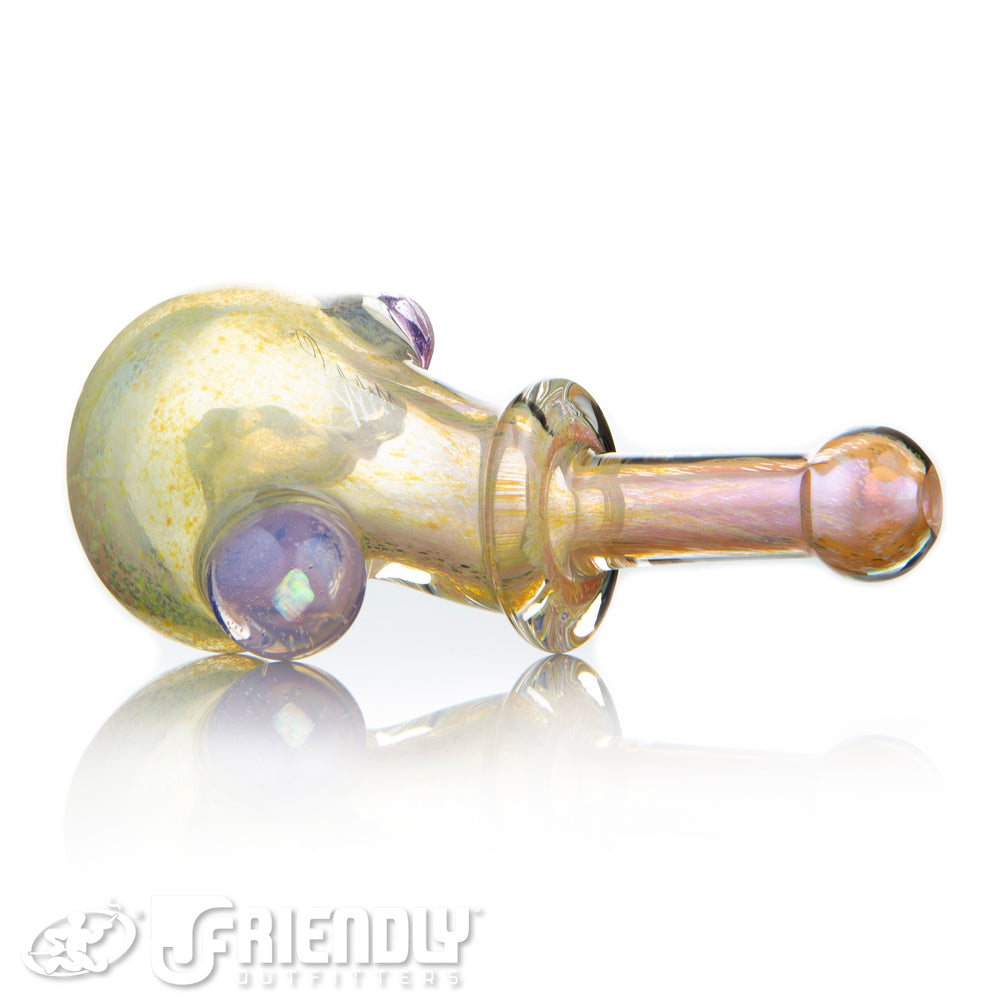Amar Glass Fumed Spoon w/ Purple Accent & Encased Opal B