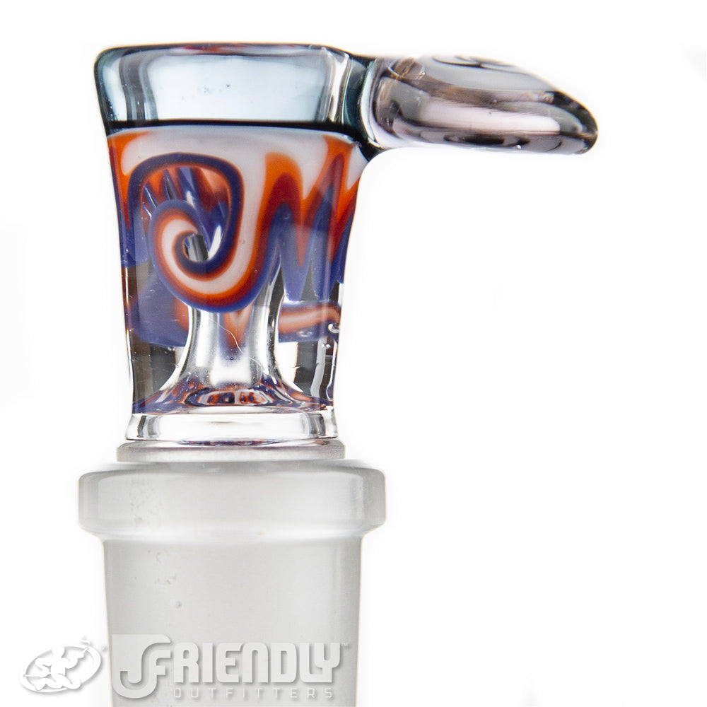 Talon Glass 18mm Blue, Red & White Wig Wag Slide