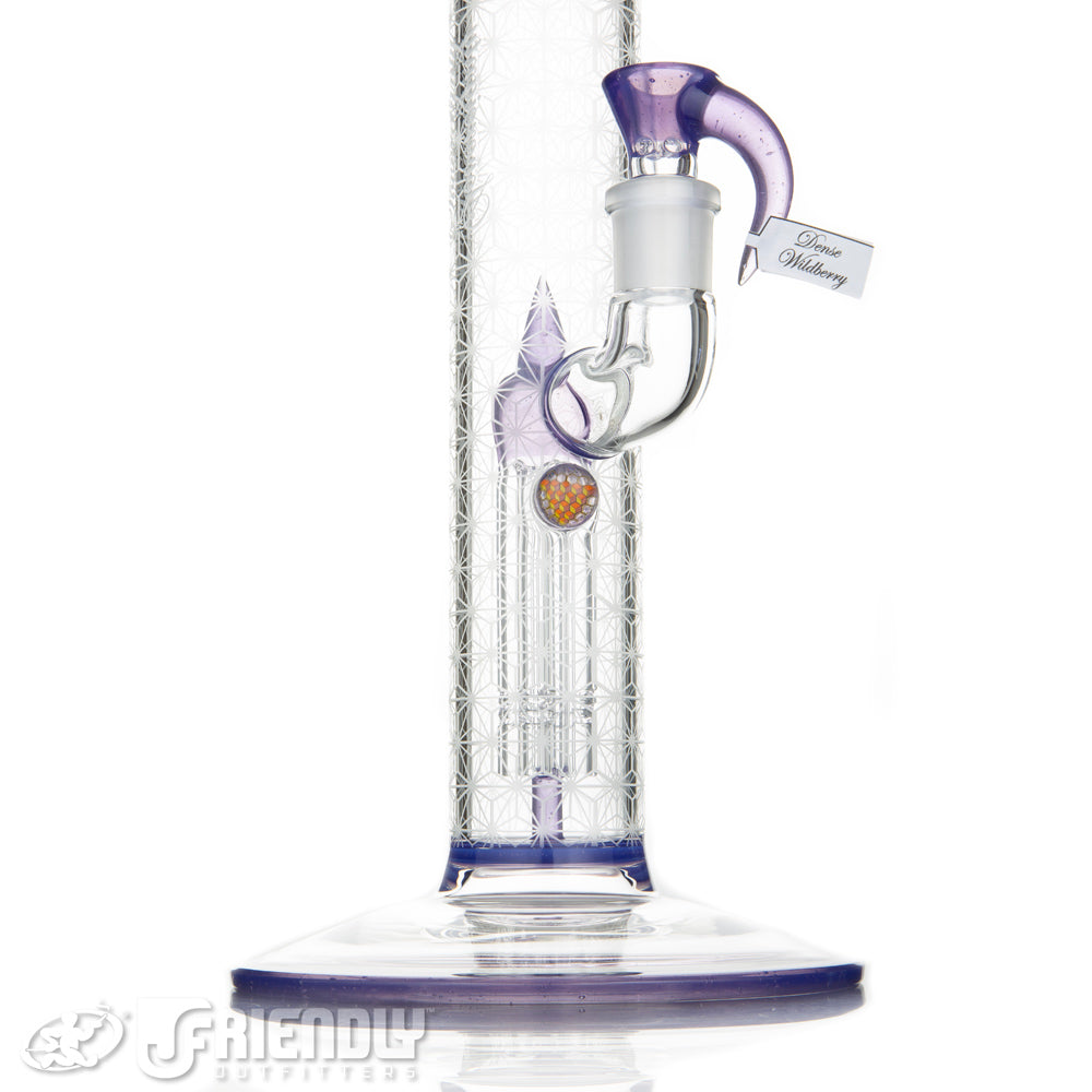Sovereignty Glass Bishop Gridded Fixed 4 Arm w/ Full Dense Wildberry Accents, Mille & Cold Work