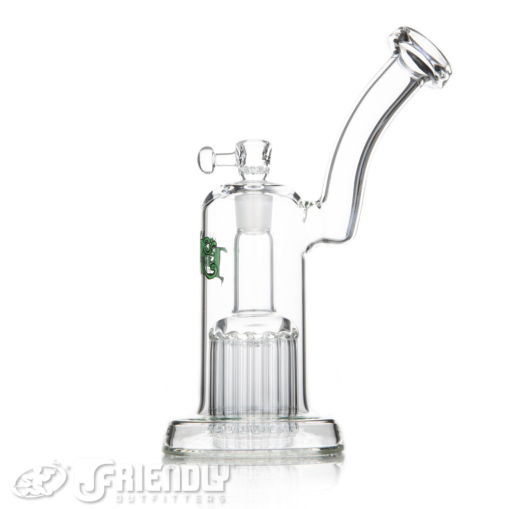 Leisure Glass 18mm 16 Arm Bubbler w/ Green Logo
