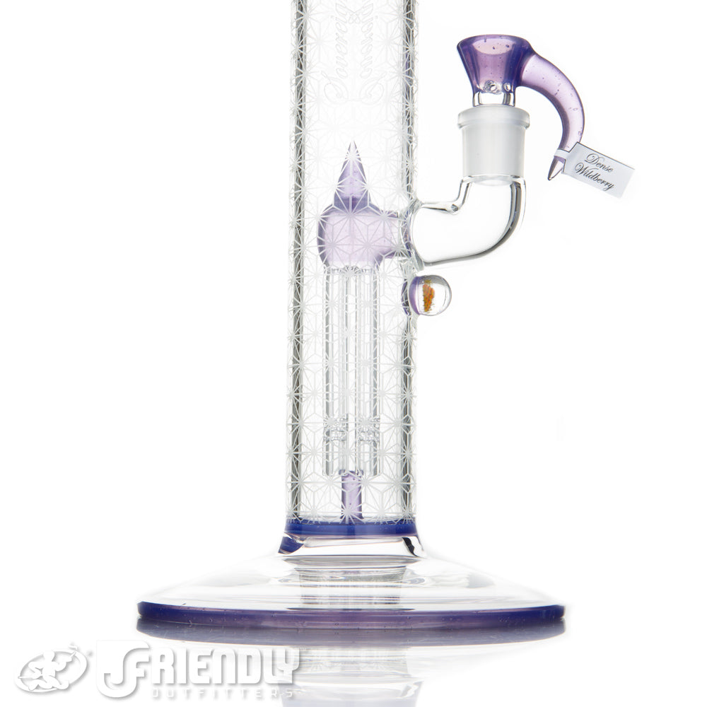 Sovereignty Glass Bishop Gridded Fixed 4 Arm w/ Full Dense Wildberry Accents, Mille & Cold Work