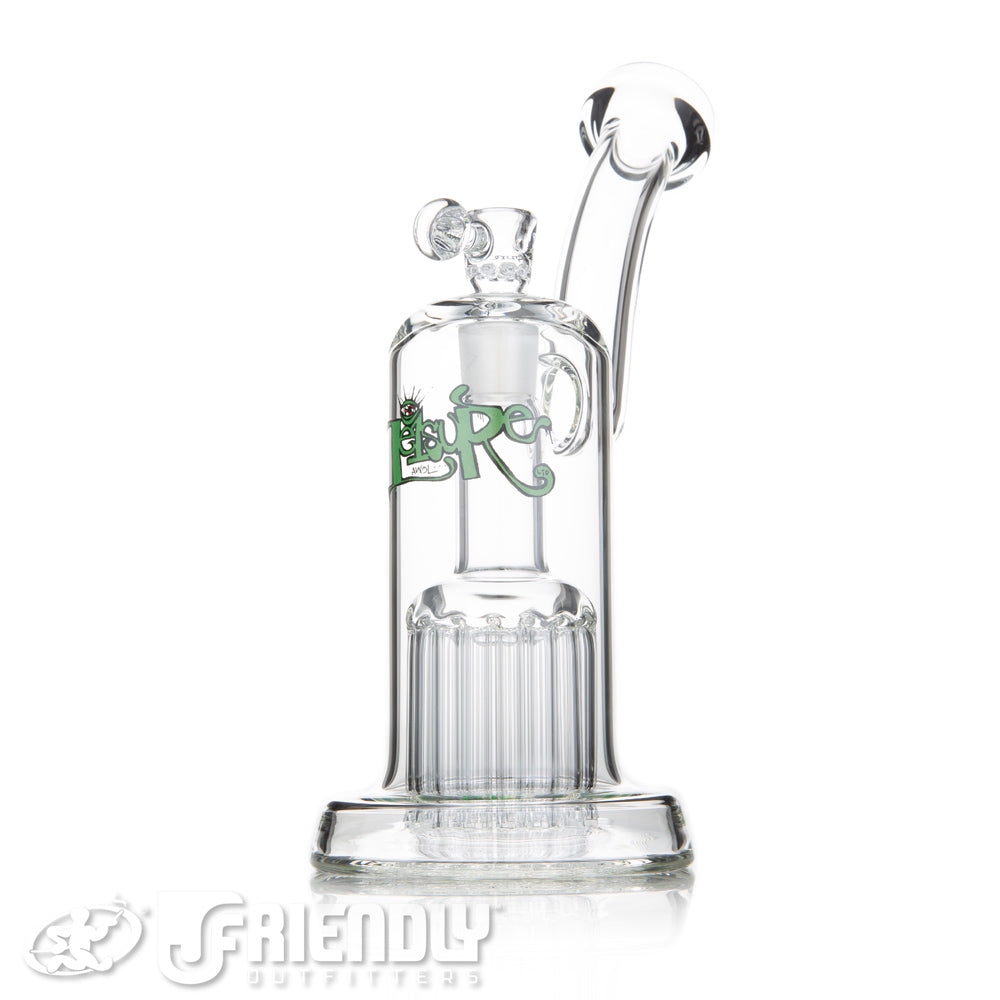 Leisure Glass 18mm 16 Arm Bubbler w/ Green Logo