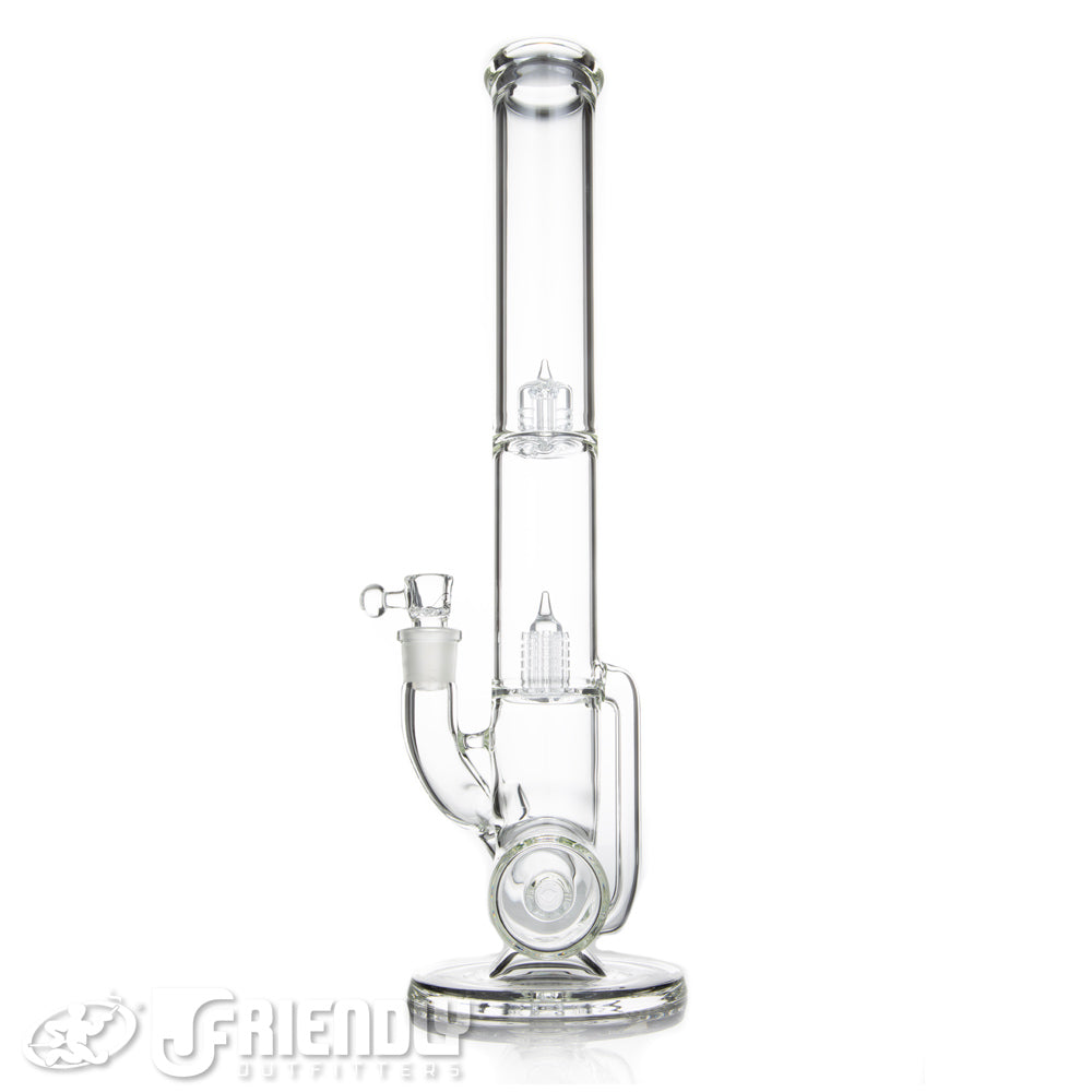 Leisure Glass 18mm Mini 10 Inline Recycler Tube w/ Script Label