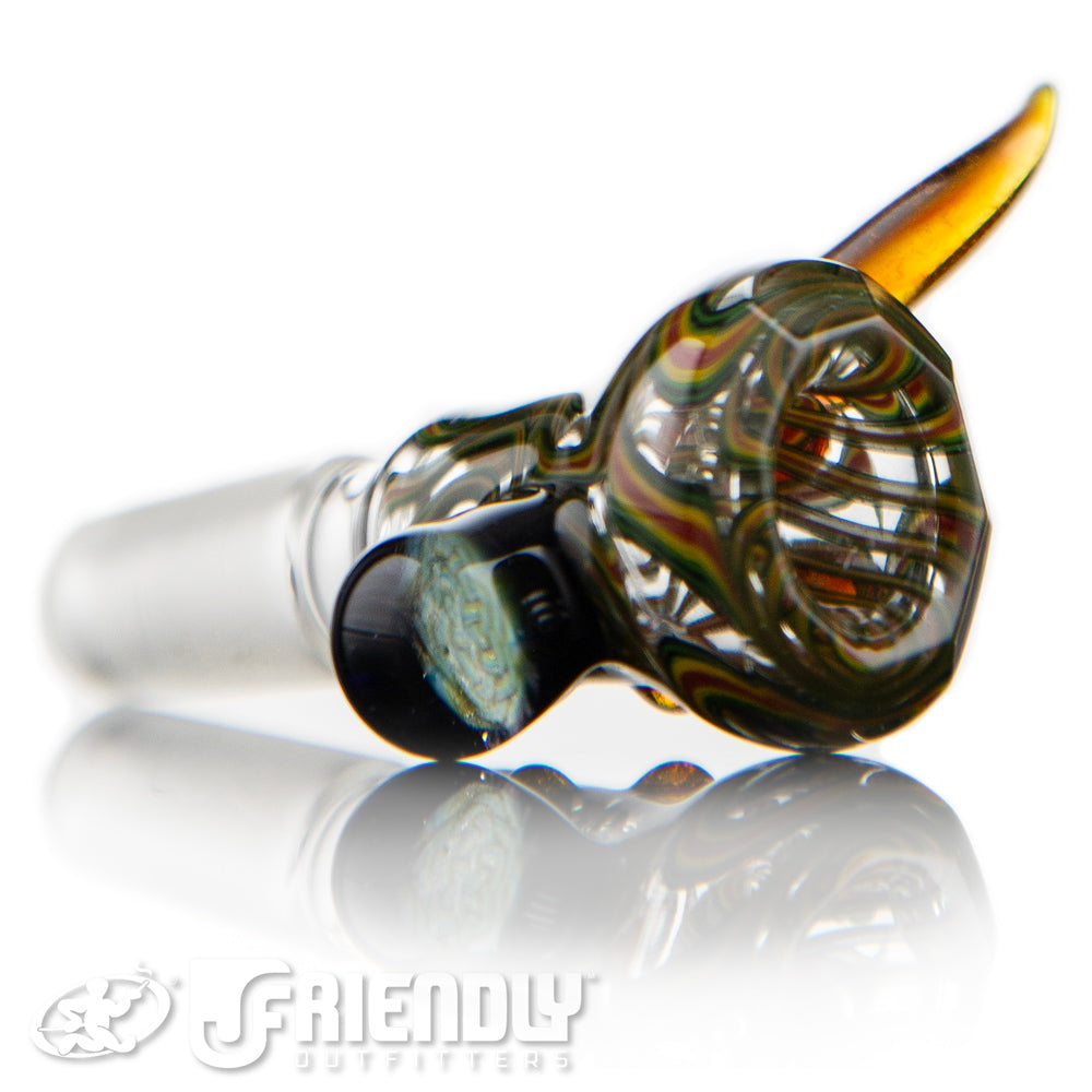 Hubbard Glass 14mm Faceted Rasta Slide