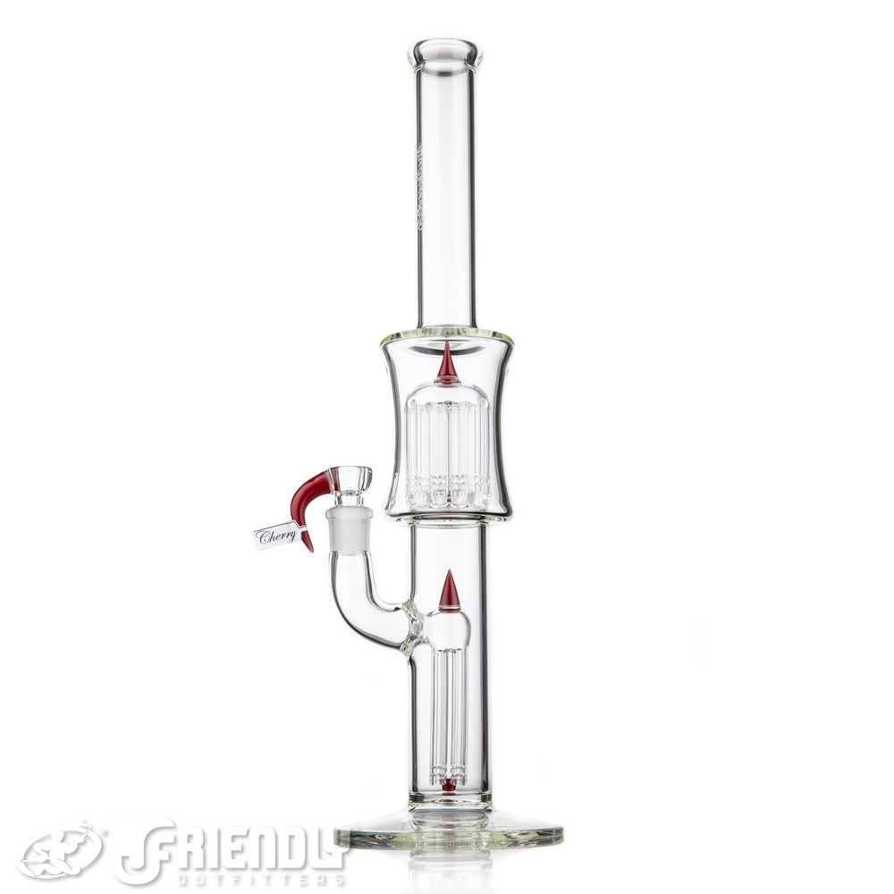 Sovereignty Glass Slitted Fixed 4 to 12 Arm Tree w/ Partial Cherry Accents