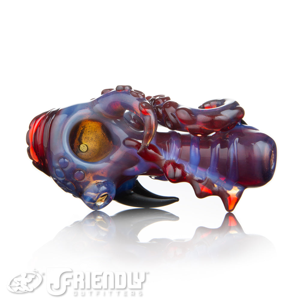 Mako Glass Purple & Red Sea Creature Spoon