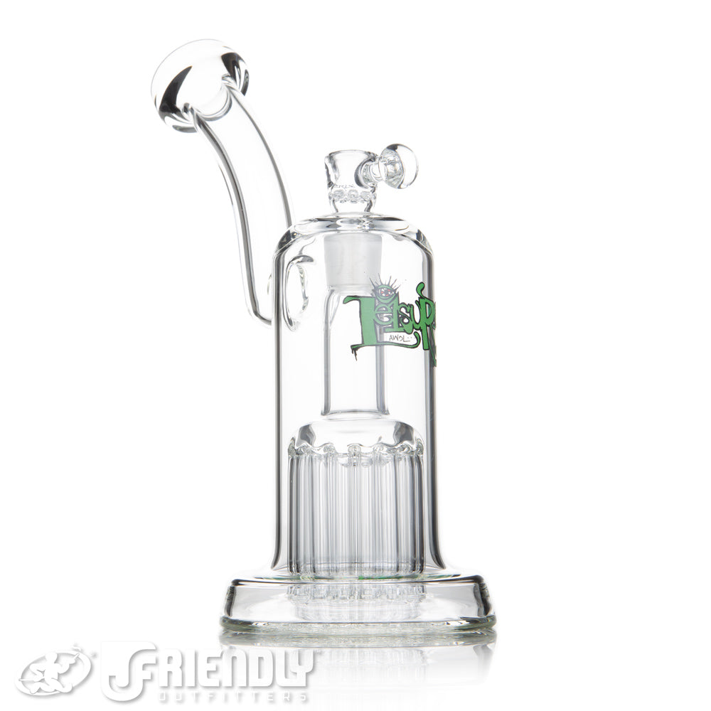 Leisure Glass 18mm 16 Arm Bubbler w/ Green Logo