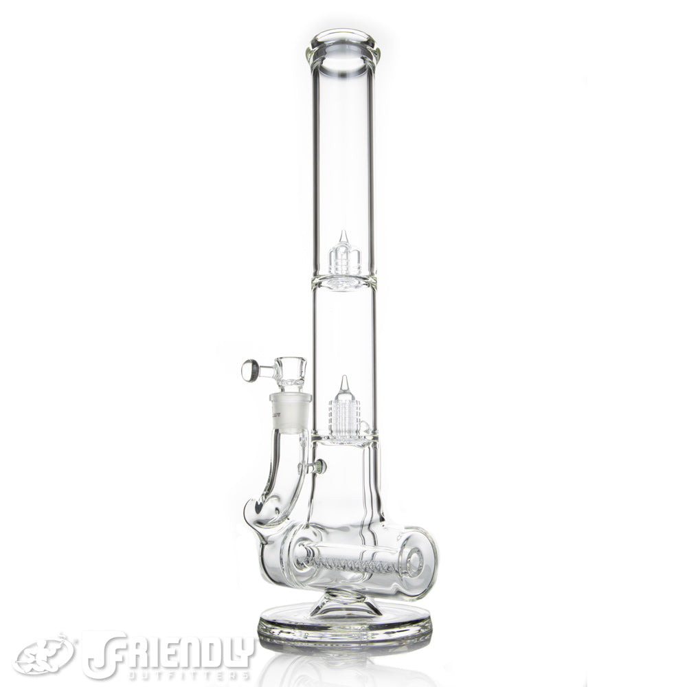 Leisure Glass 18mm Mini 10 Inline Recycler Tube w/ Script Label
