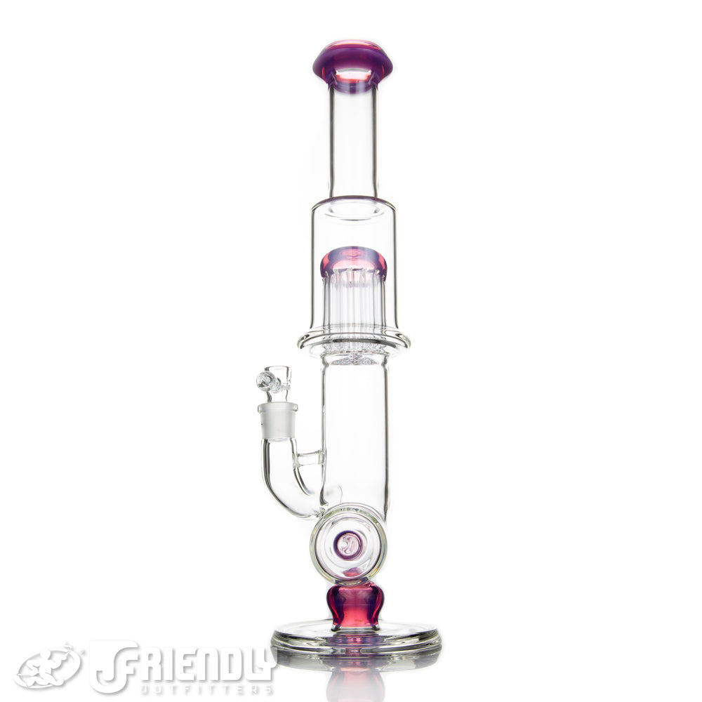 Leisure Glass 18mm Inline Flower Tube w/Purple Accents