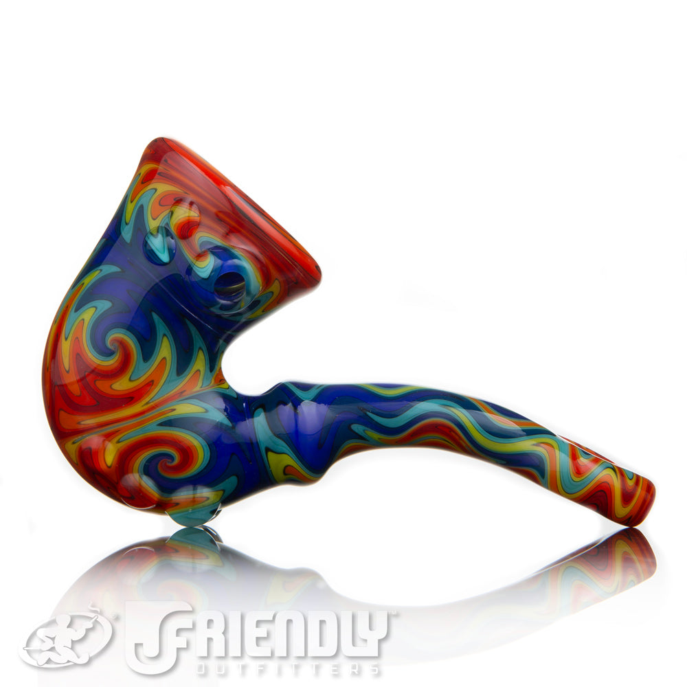 Fat Bottom Glass Red and. Blue Reversal Sherlock w/Donut Mouthpiece