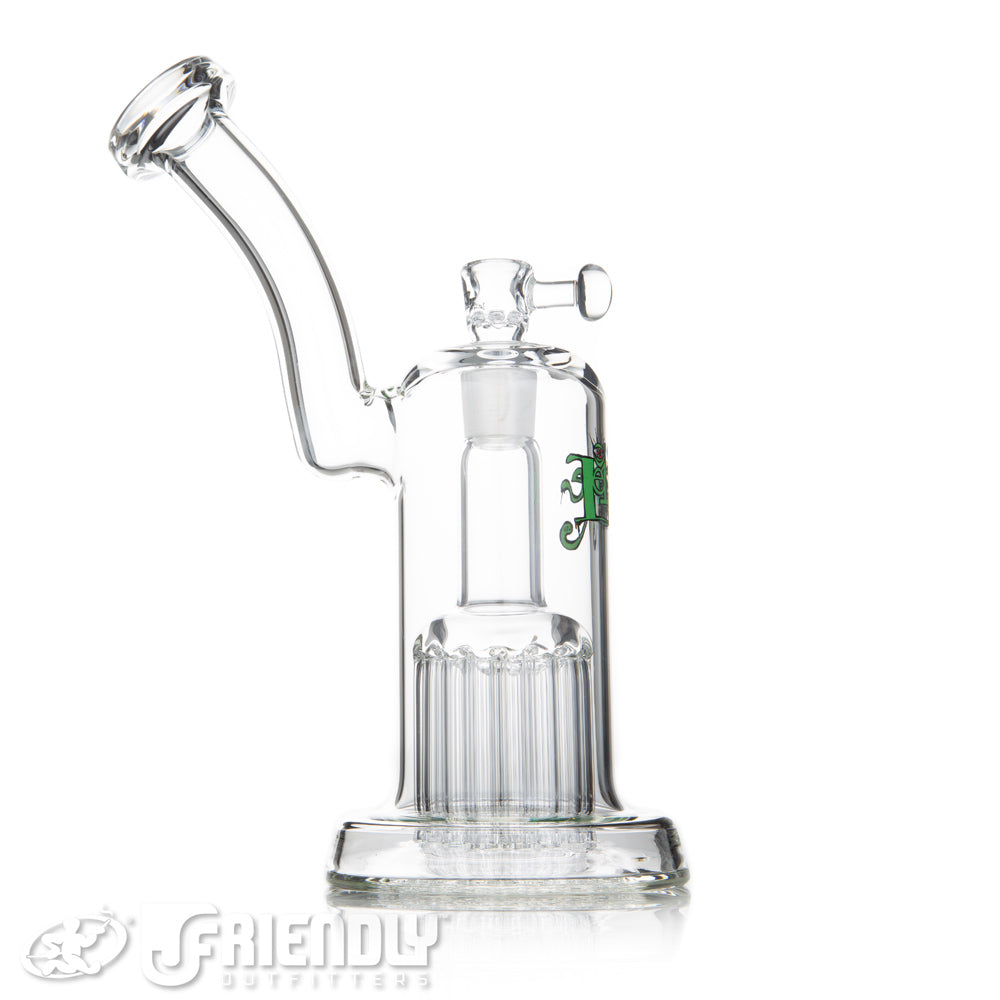 Leisure Glass 18mm 16 Arm Bubbler w/ Green Logo