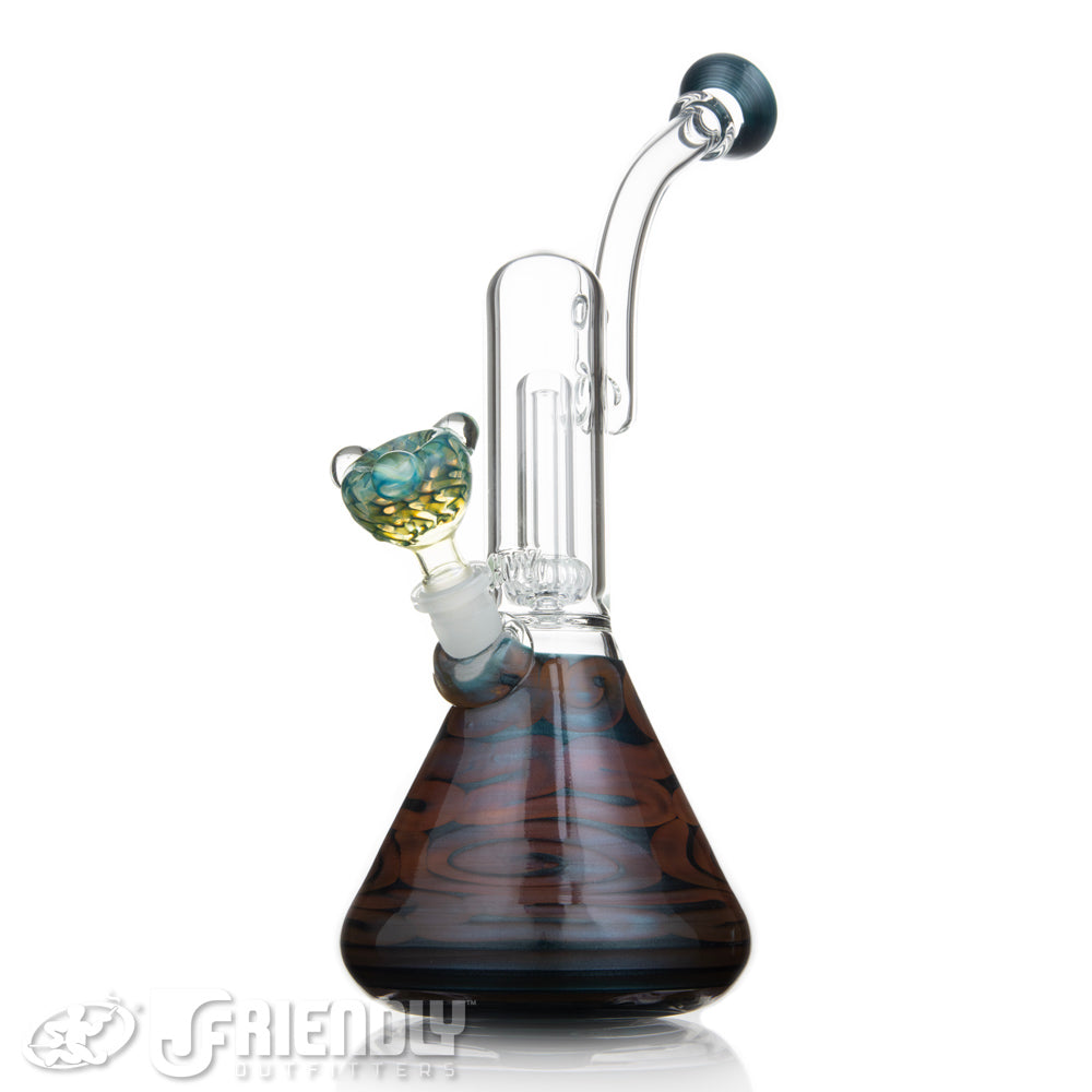 HVY Glass 14mm Blue & Brown Circ Bubbler