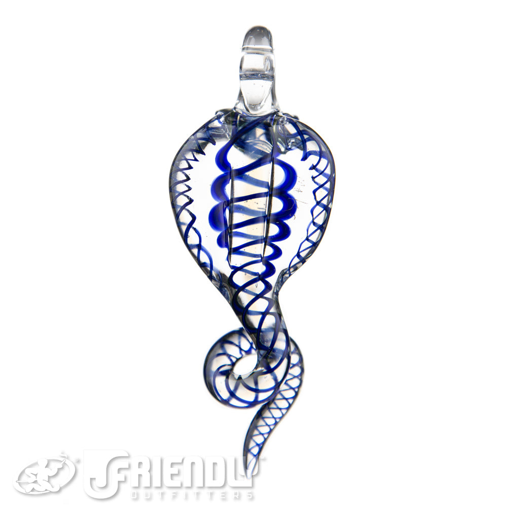 Mako Glass Blue Swirl Snake Dabber Pendant