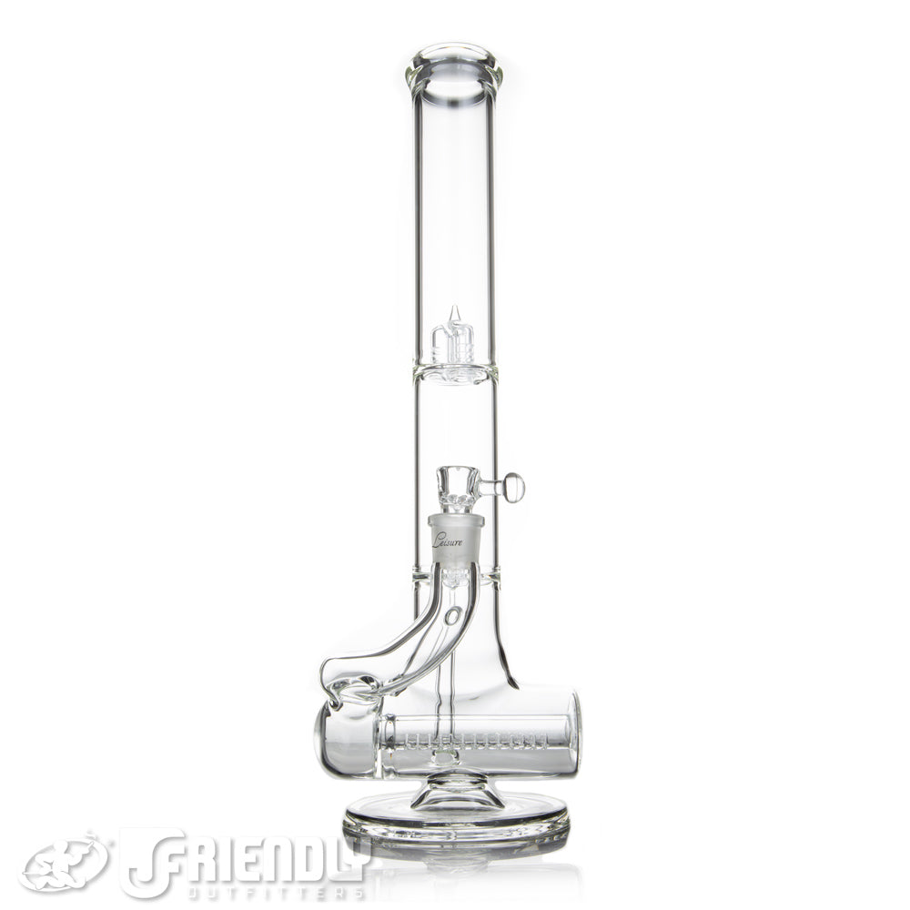Leisure Glass 18mm Mini 10 Inline Recycler Tube w/ Script Label