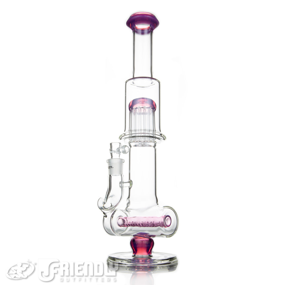 Leisure Glass 18mm Inline Flower Tube w/Purple Accents