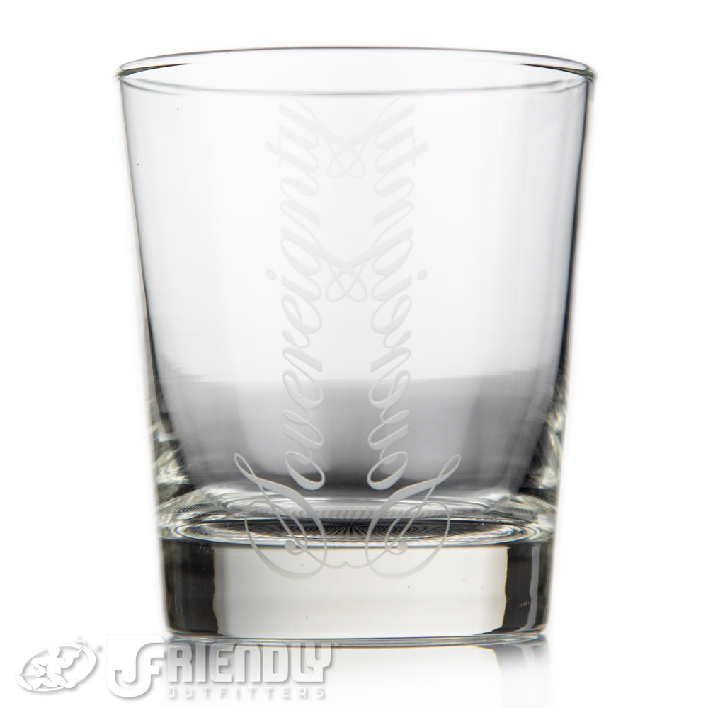 Sovereignty Glass Rocks Drinking Glass Blasted Pattern #2
