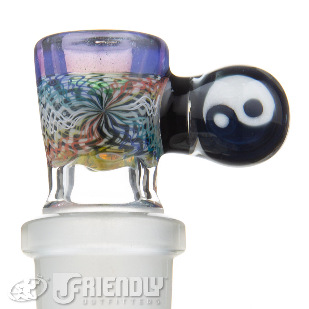 Jareds Glass 18mm 4 Hole Rainbow Hypnotech Slide #64