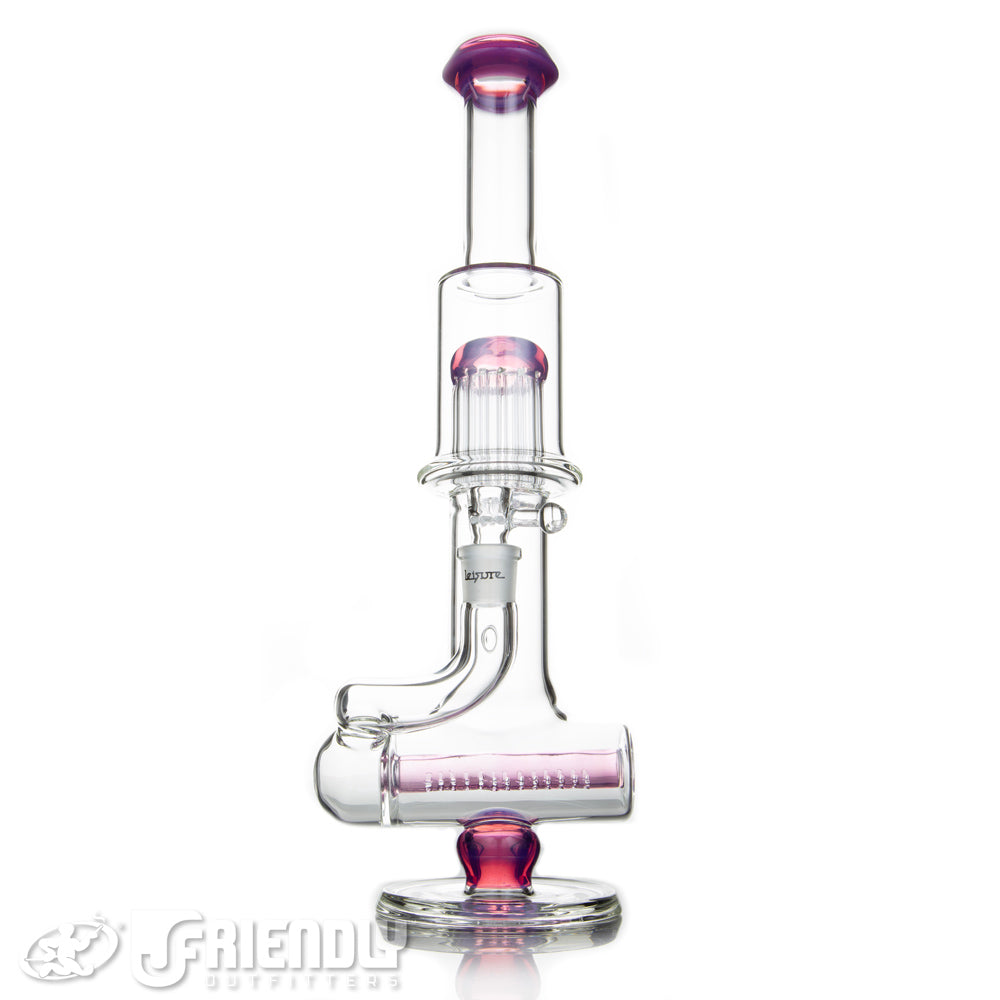 Leisure Glass 18mm Inline Flower Tube w/Purple Accents