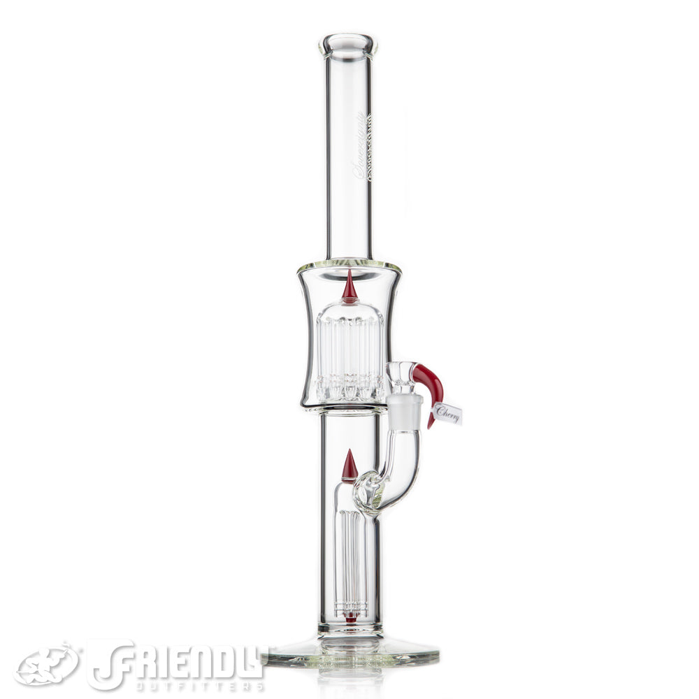 Sovereignty Glass Slitted Fixed 4 to 12 Arm Tree w/ Partial Cherry Accents