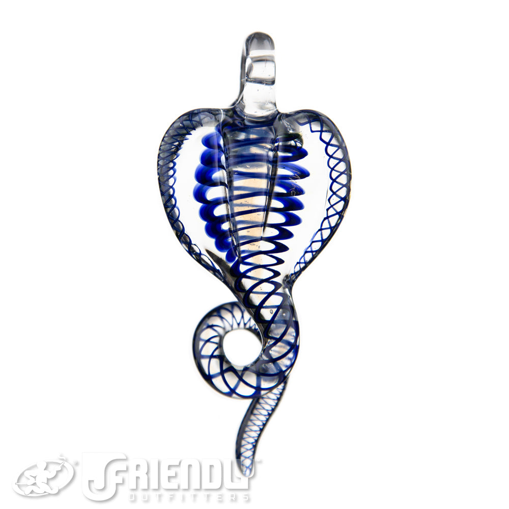 Mako Glass Blue Swirl Snake Dabber Pendant A