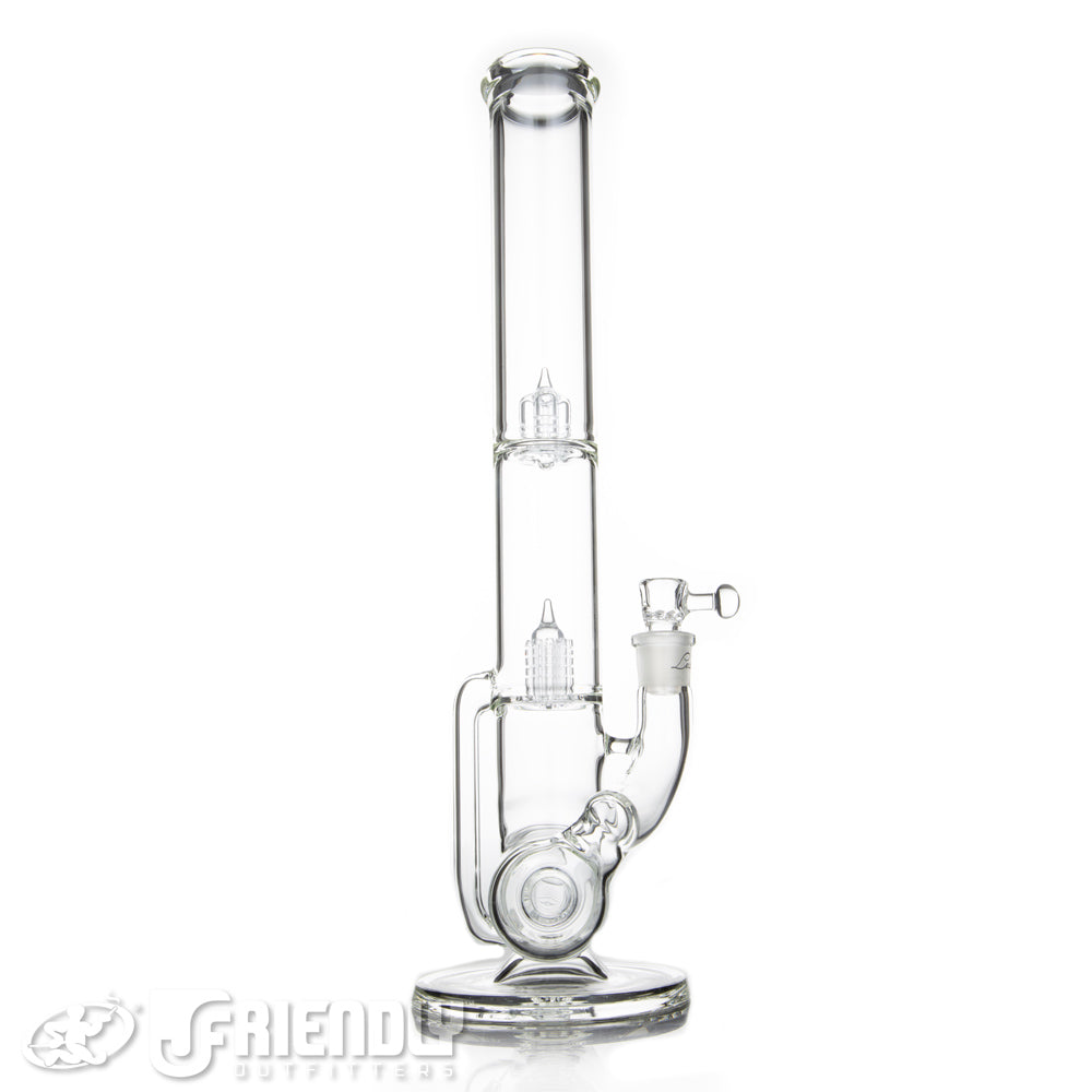 Leisure Glass 18mm Mini 10 Inline Recycler Tube w/ Script Label