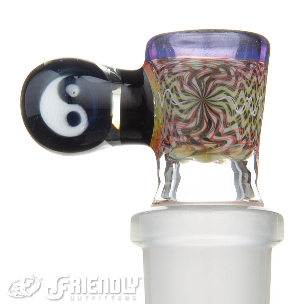 Jareds Glass 18mm 4 Hole Red and Orange Hypnotech Slide #65
