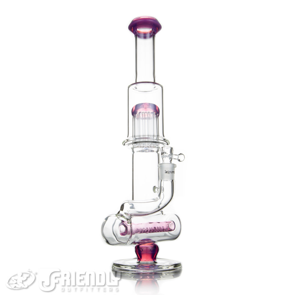 Leisure Glass 18mm Inline Flower Tube w/Purple Accents