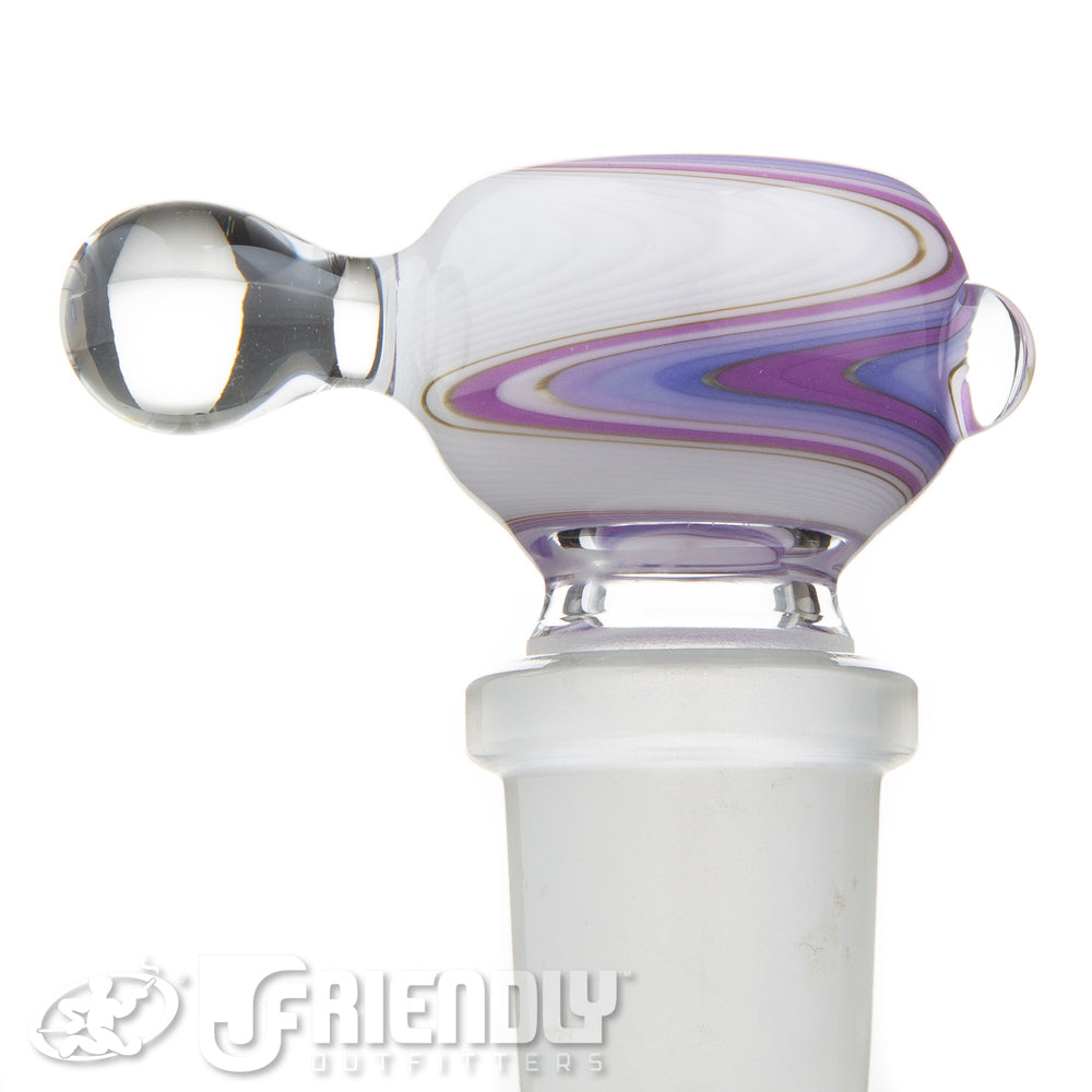 Fat Bottom Glass 18mm Purple and White Spiral Slide #11