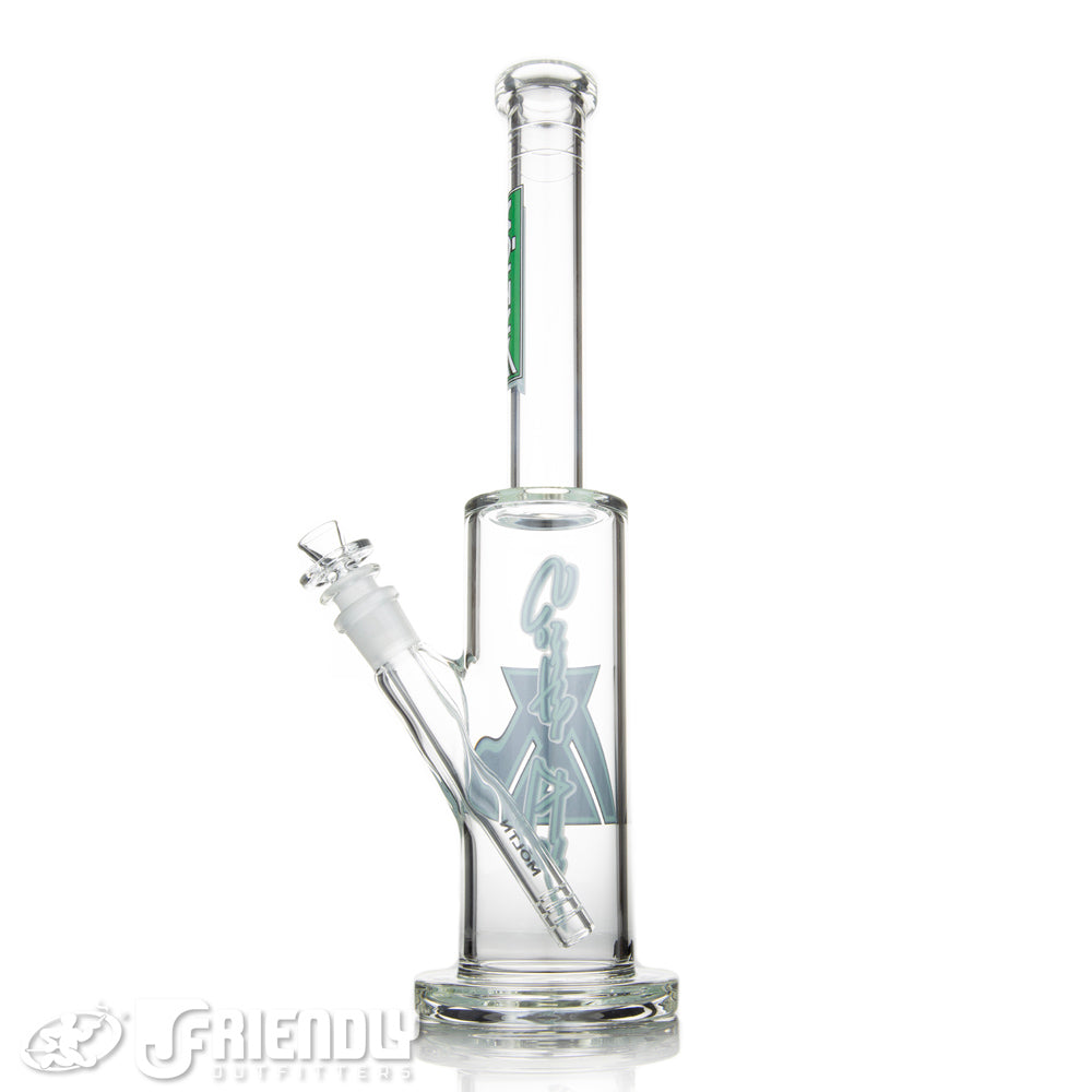 Moltn Glass 65 Removable Downstem Medium Body Tube w/ Green & Black Label