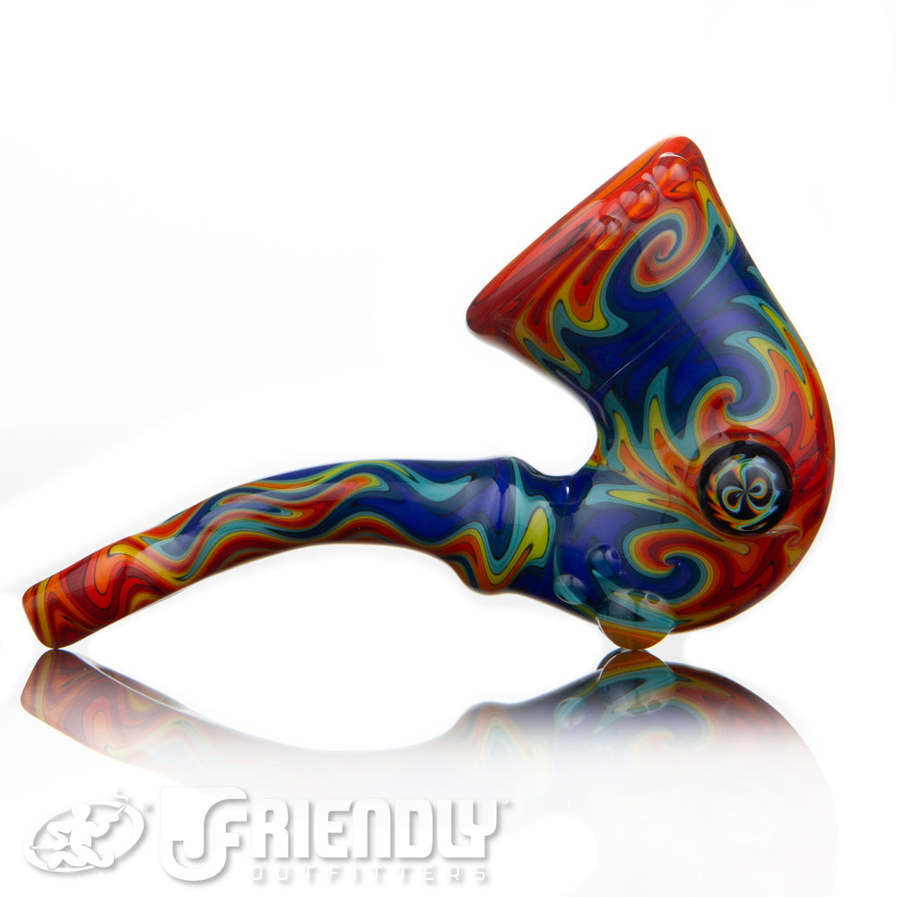 Fat Bottom Glass Red and. Blue Reversal Sherlock w/Donut Mouthpiece