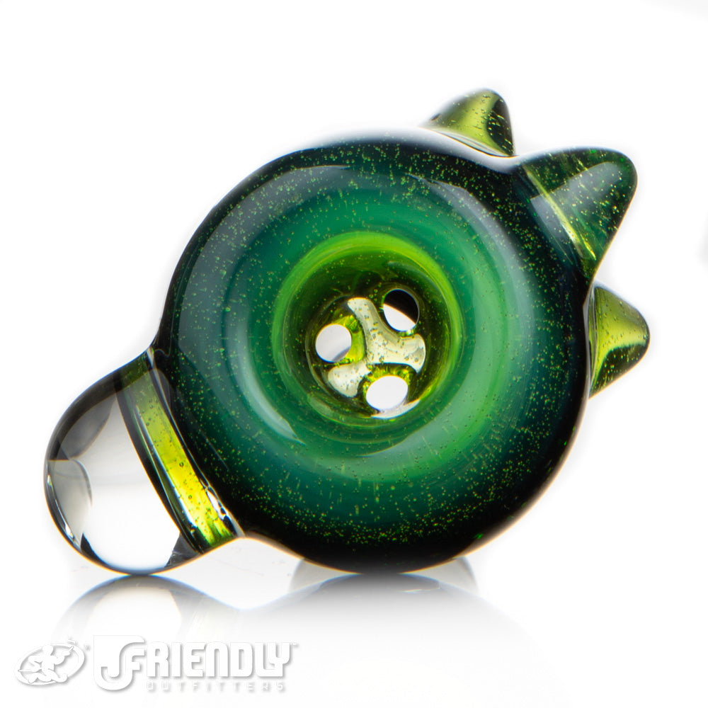 Oregon J Glass 18mm Three Hole Green and Black Dichro Slide #29