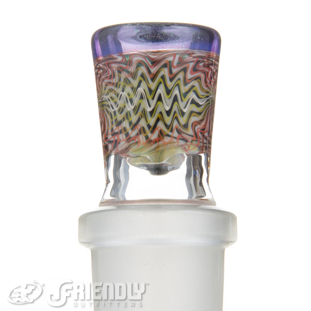 Jareds Glass 18mm 4 Hole Red and Orange Hypnotech Slide #65