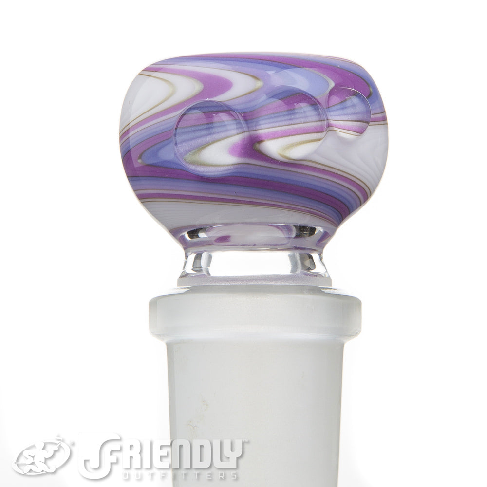 Fat Bottom Glass 18mm Purple and White Spiral Slide #11
