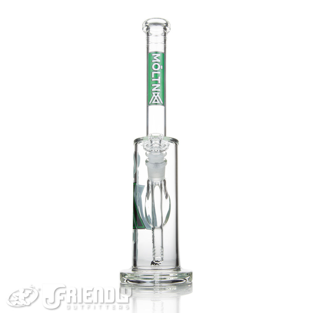 Moltn Glass 65 Removable Downstem Medium Body Tube w/ Green & Black Label