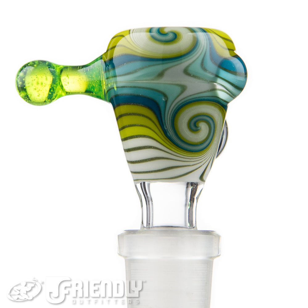 Mitchell Glass 14mm White, Yellow & Blue Slide