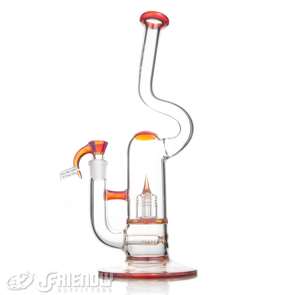 Sovereignty Glass Natty Neck 60mm Downgrid Stemline to Inv.4 w/Full Extra Light Yellow x Orange Elvis Accents