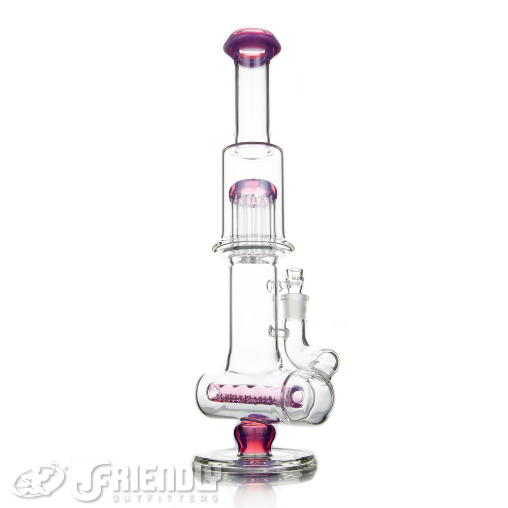 Leisure Glass 18mm Inline Flower Tube w/Purple Accents