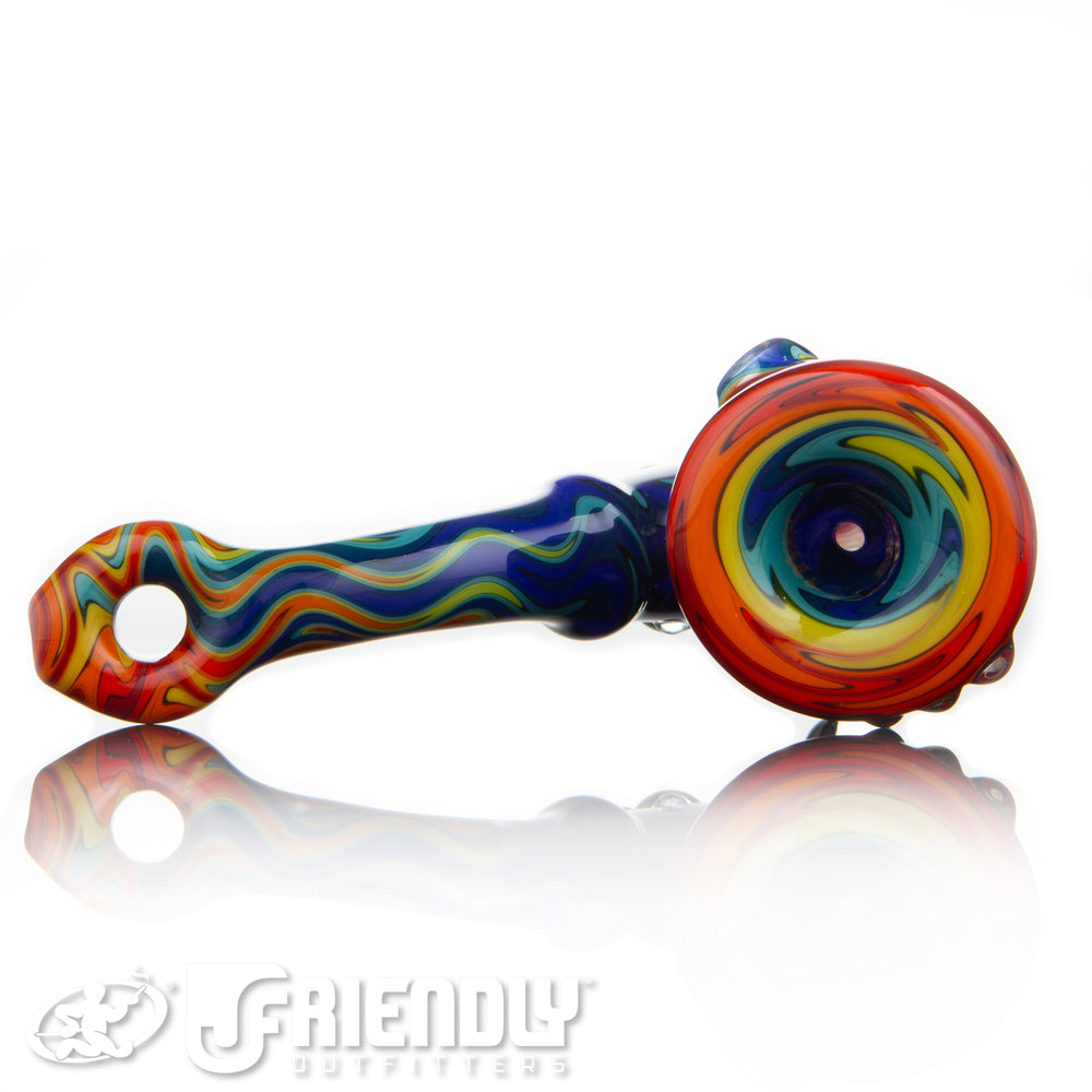 Fat Bottom Glass Red and. Blue Reversal Sherlock w/Donut Mouthpiece