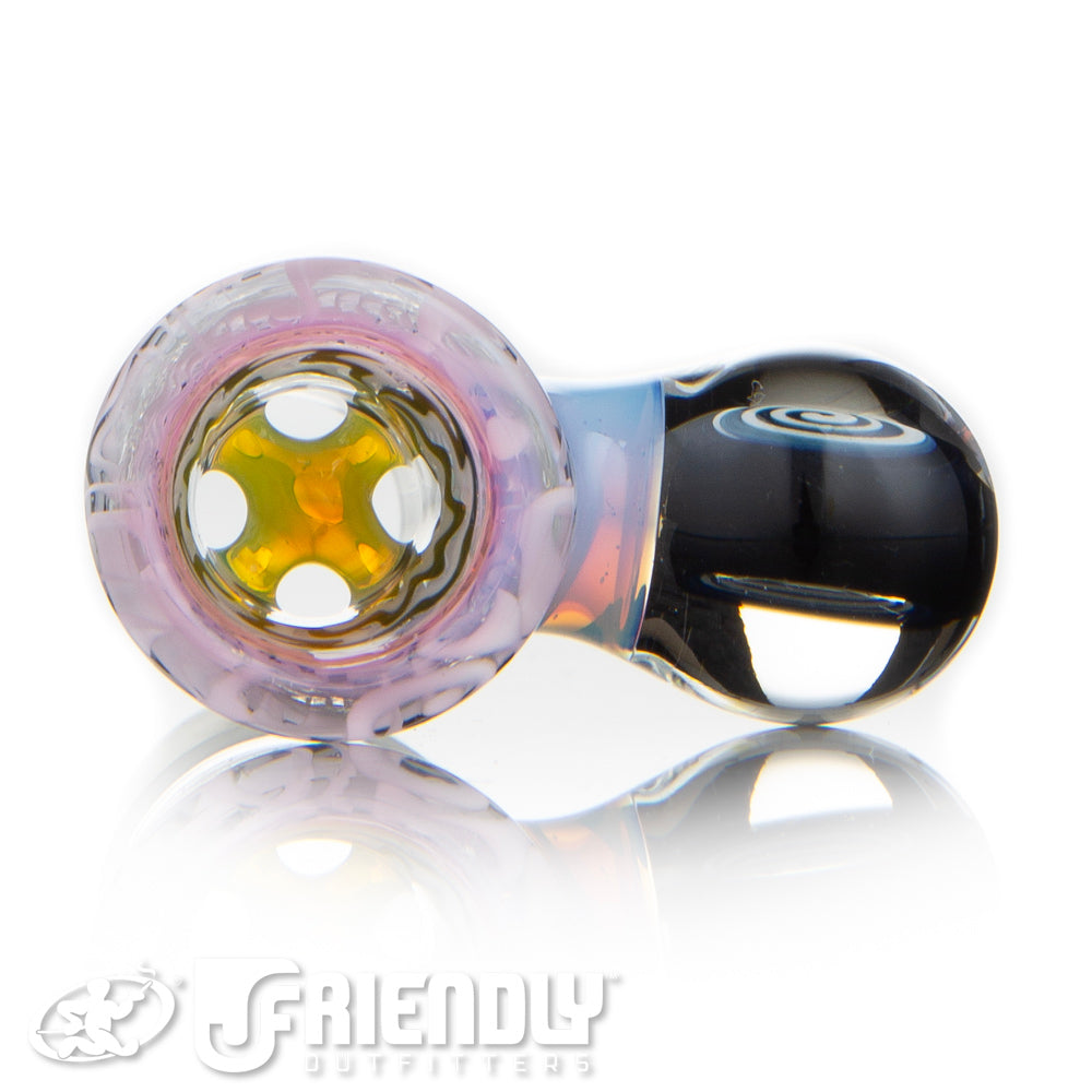 Jareds Glass 18mm 4 Hole Black and White Hypnotech Slide #60