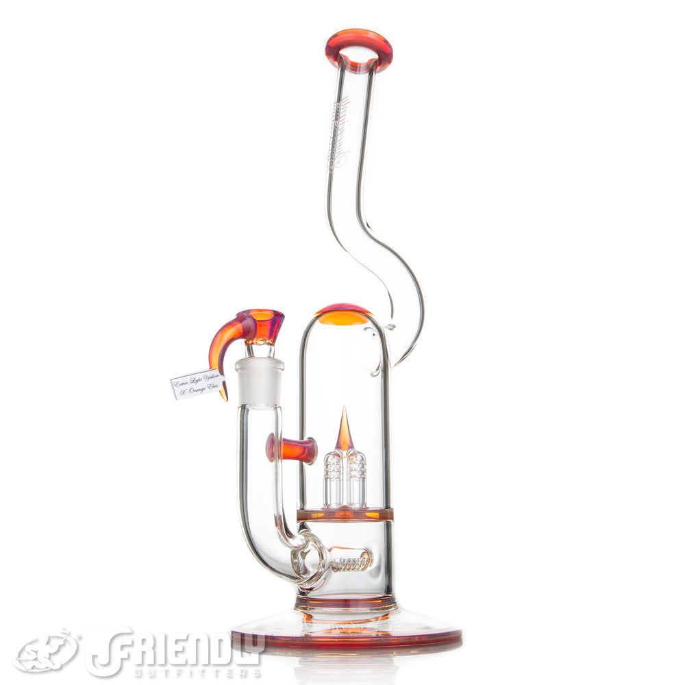 Sovereignty Glass Natty Neck 60mm Downgrid Stemline to Inv.4 w/Full Extra Light Yellow x Orange Elvis Accents