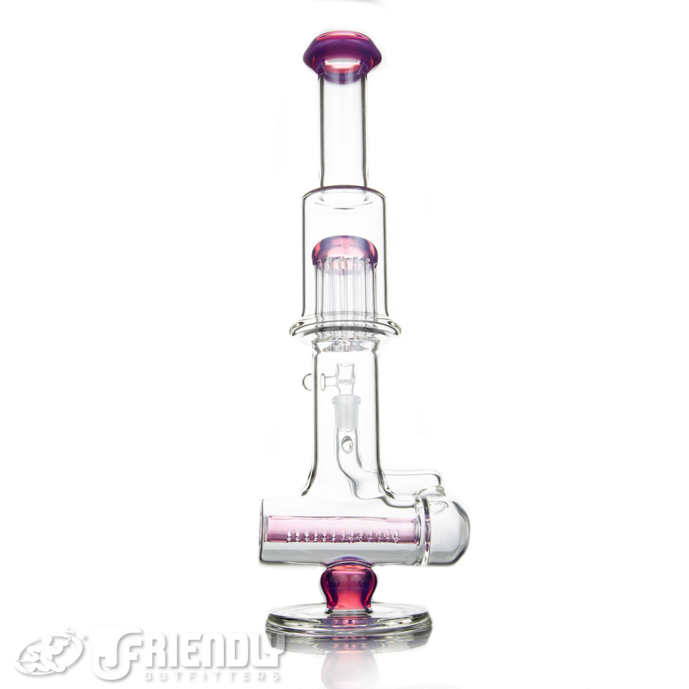 Leisure Glass 18mm Inline Flower Tube w/Purple Accents