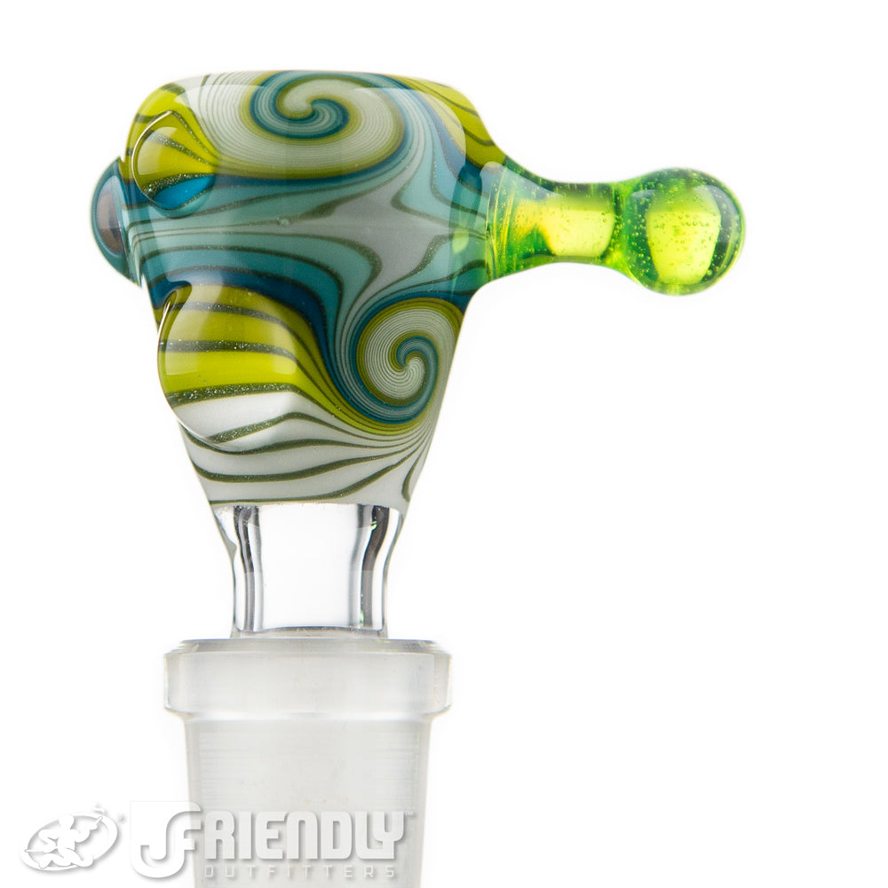 Mitchell Glass 14mm White, Yellow & Blue Slide