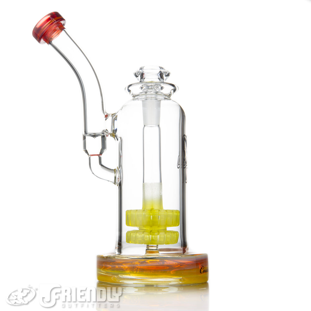 C2 Custom Creations 65mm Fat Shower Head Bubbler w/Red and Yellow Accents