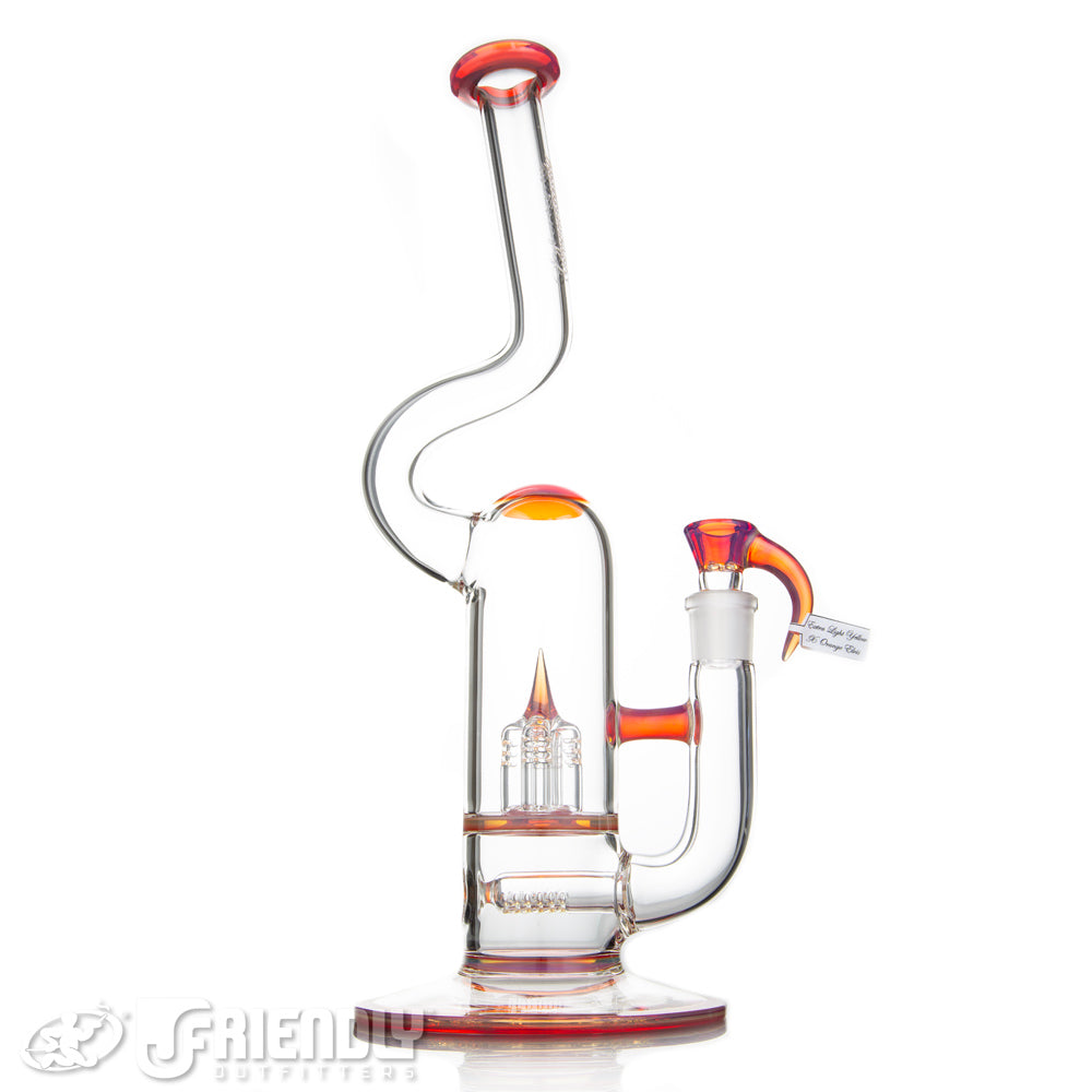 Sovereignty Glass Natty Neck 60mm Downgrid Stemline to Inv.4 w/Full Extra Light Yellow x Orange Elvis Accents