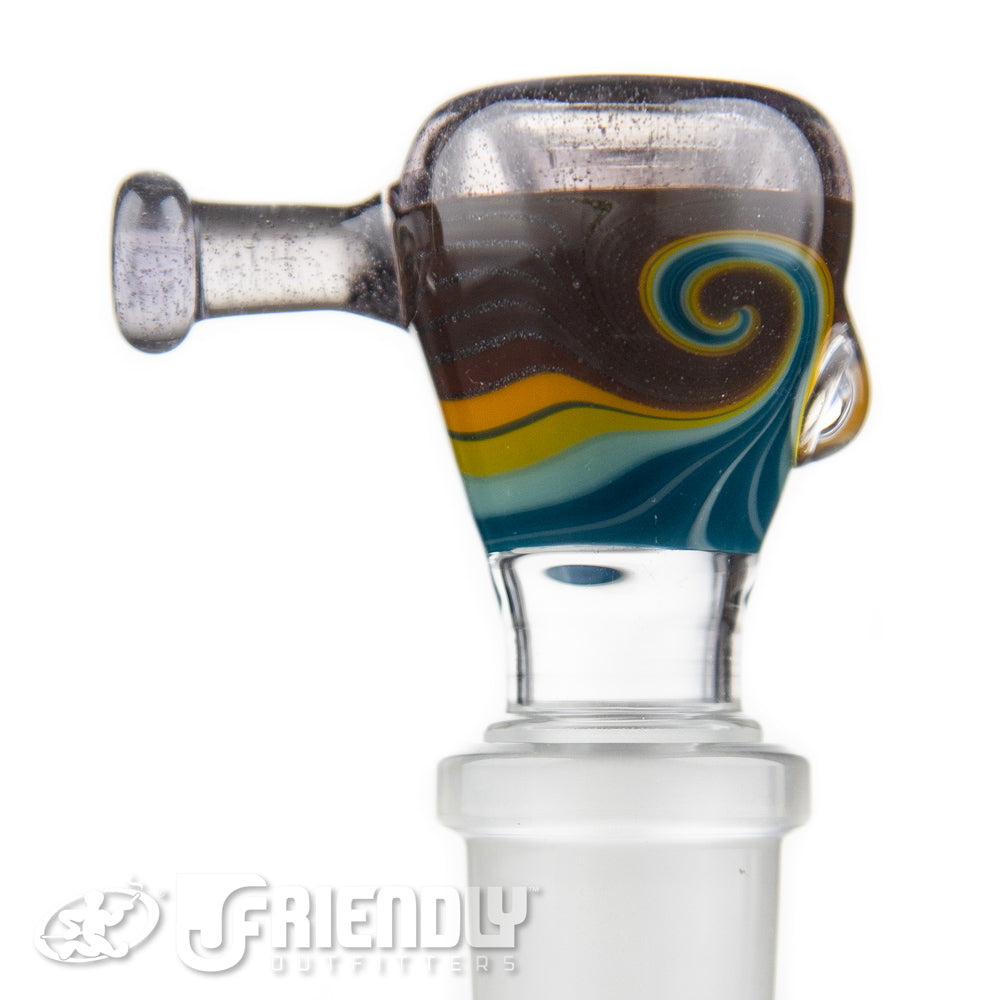 Mitchell Glass 18mm Brown & Blue w/ Purple Accent Slide